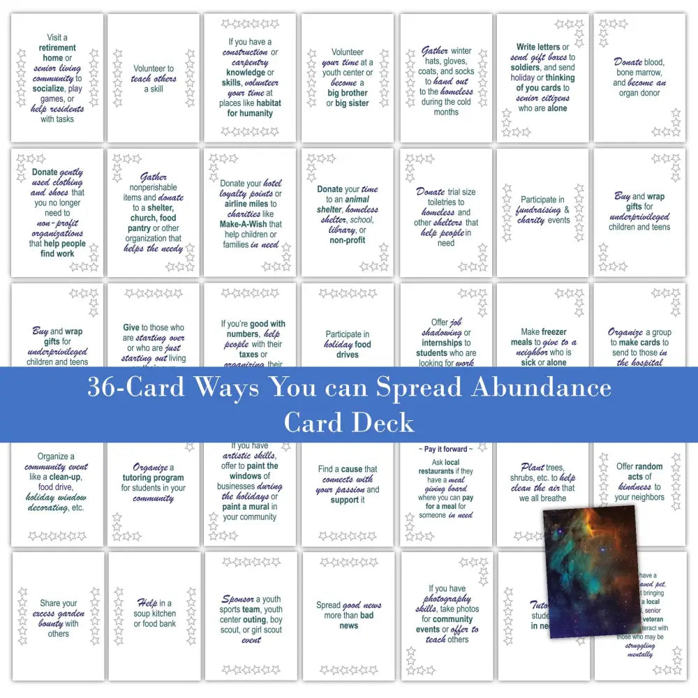 36-Card Ways You Can Spread Abundance - Card Deck Plr Business Templates