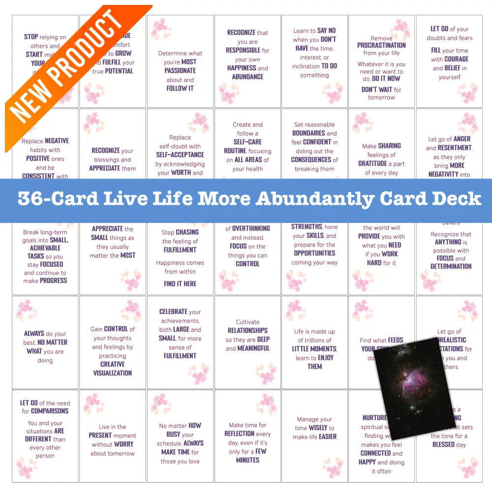 36 Days To Living More Abundantly - Card Deck Plr Business Templates