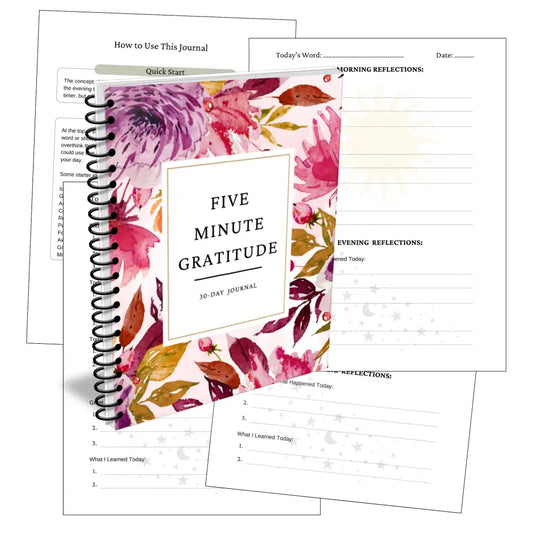 5-Minute Gratitude Journal For Women - Canva Printable Plr Templates