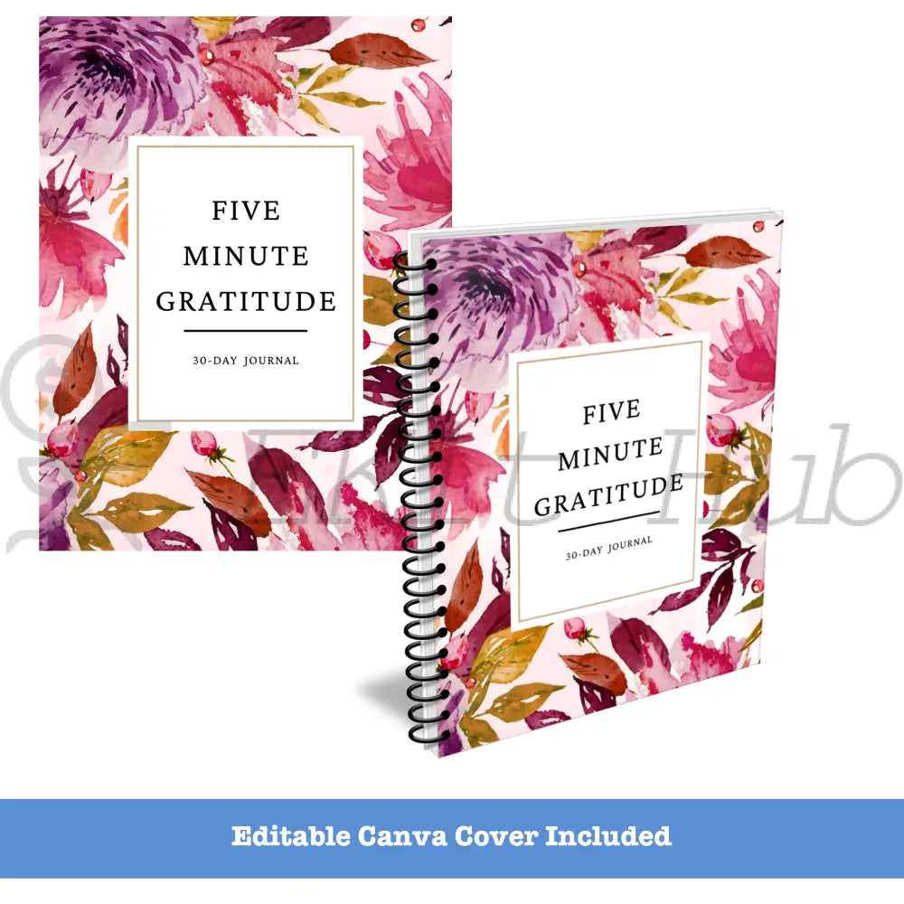 5-Minute Gratitude Journal For Women - Canva Printable Plr Templates