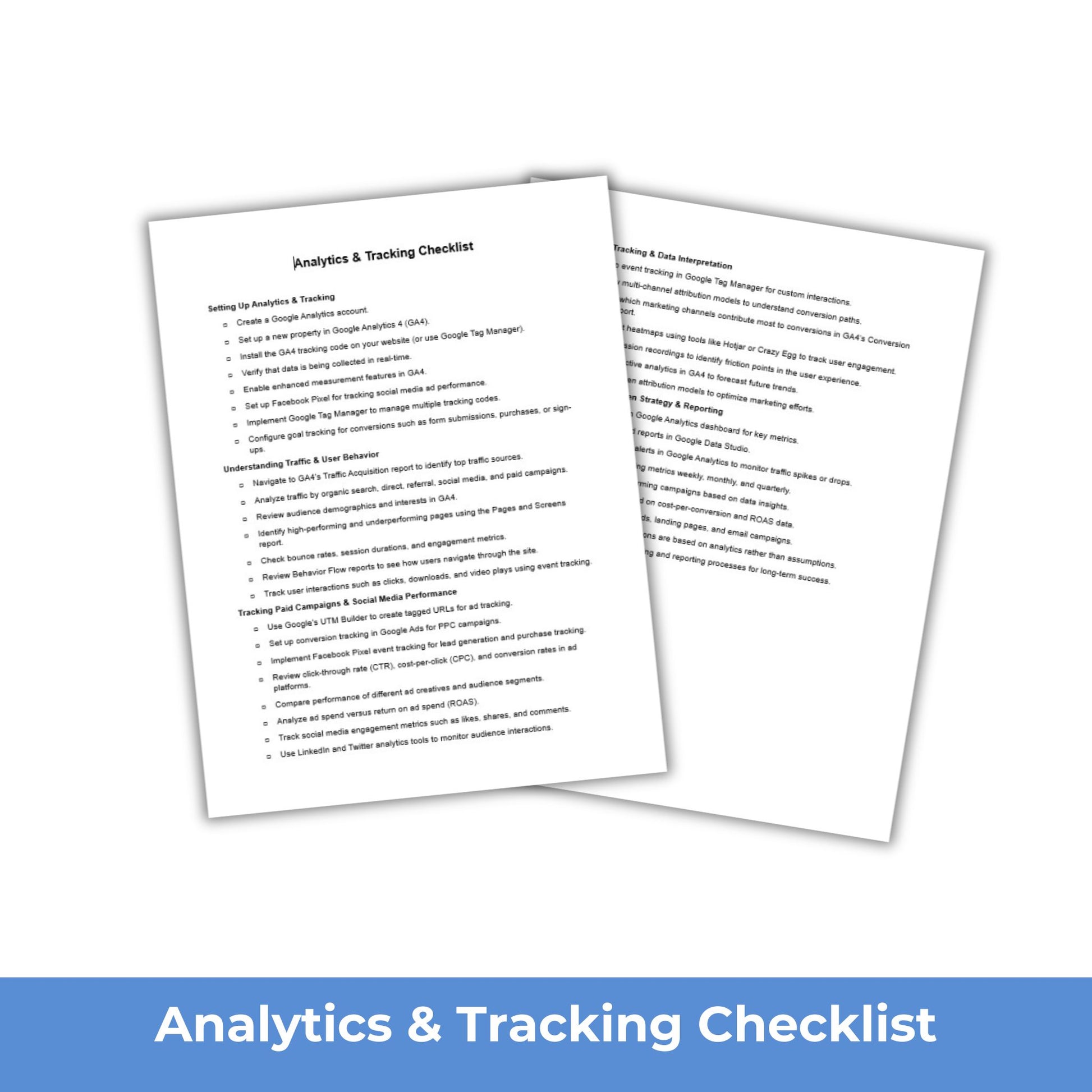 Analytics and Tracking Checklist PLR