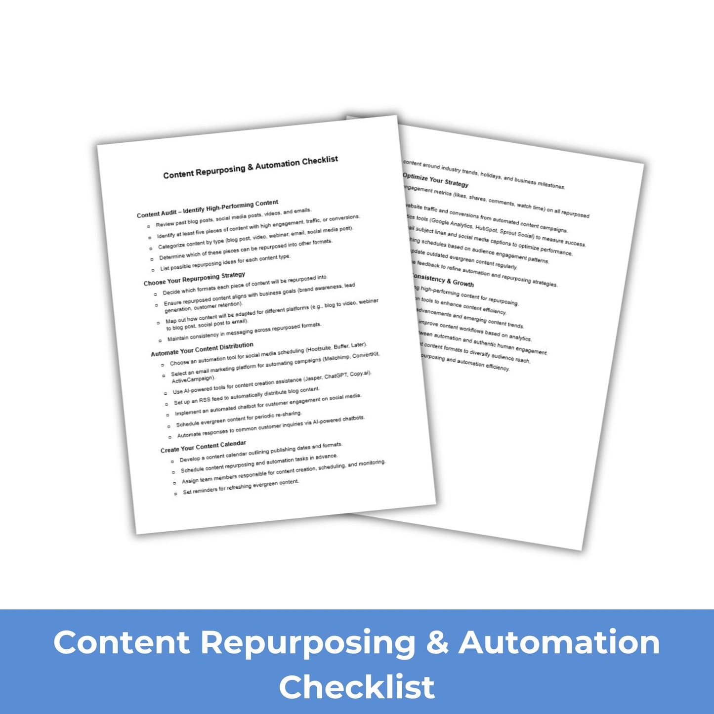 Repurposing and Automation PLR Course Checklist