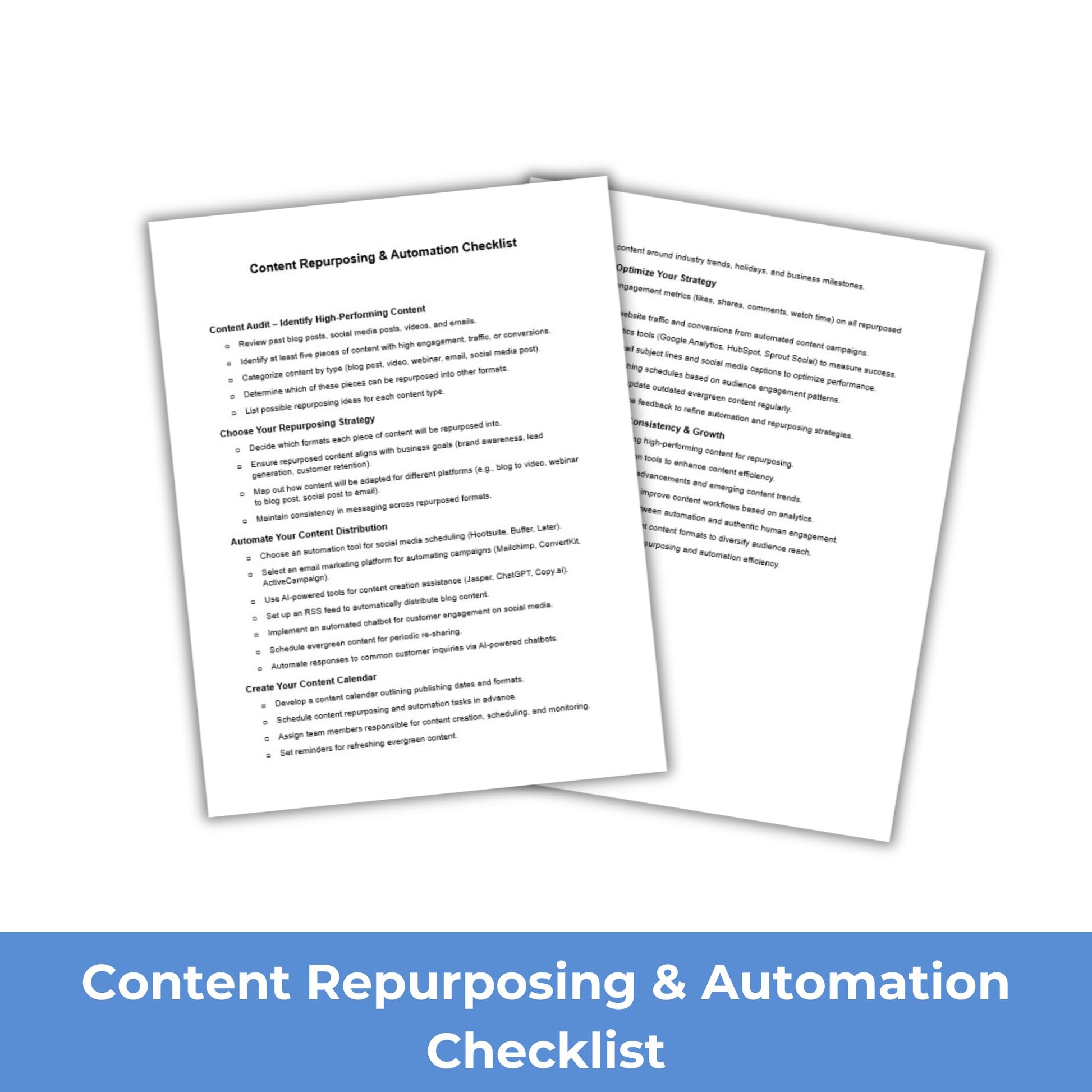 Repurposing and Automation PLR Course Checklist