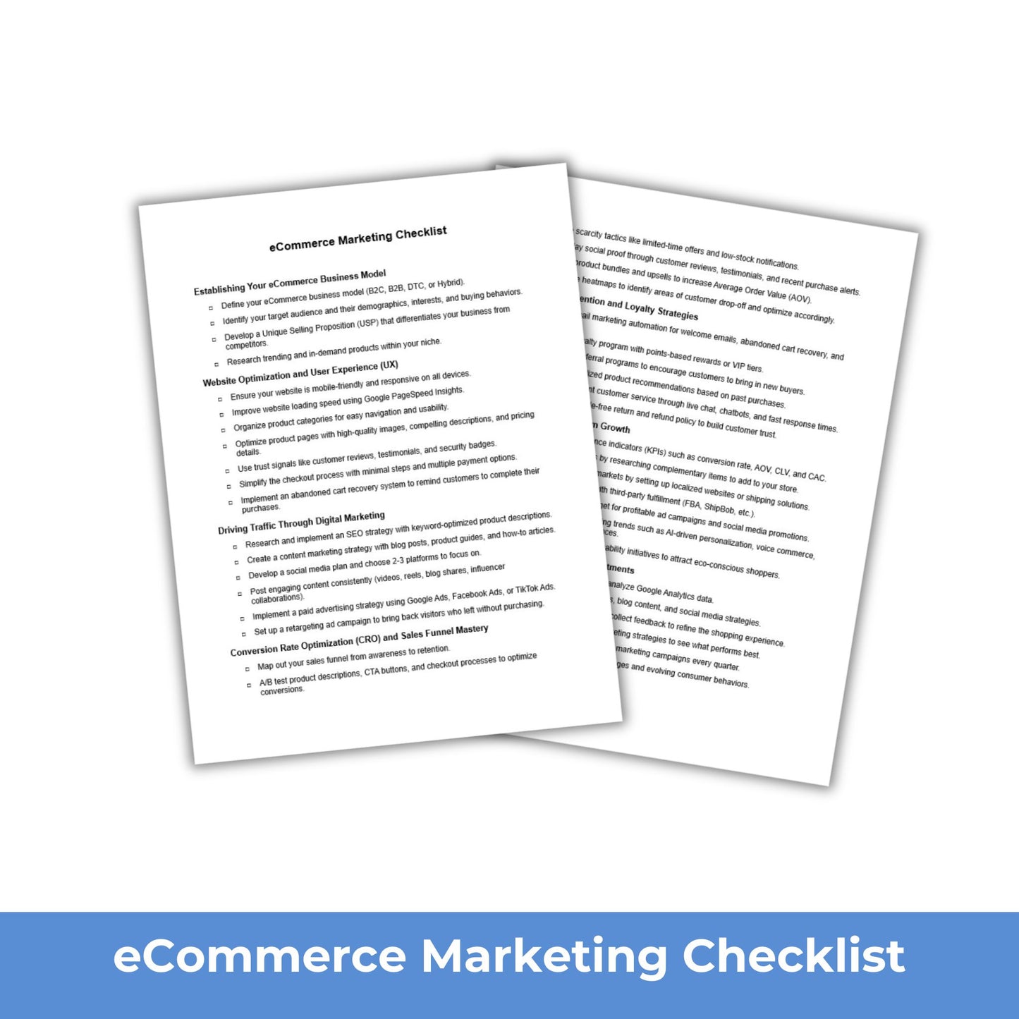 eCommerce Course Checklist PLR