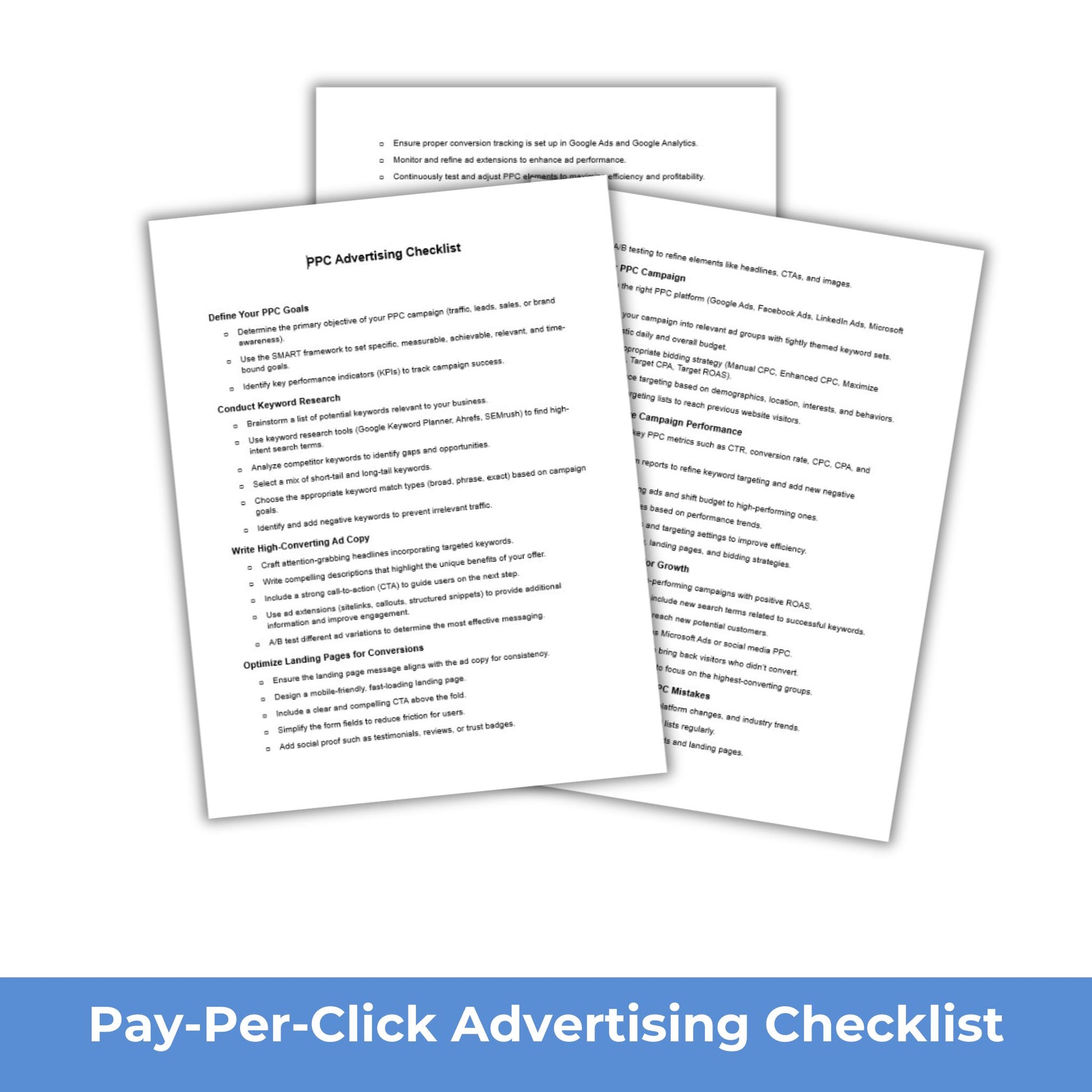 Pay-Per-Click Internet Marketing PLR Course Checklist