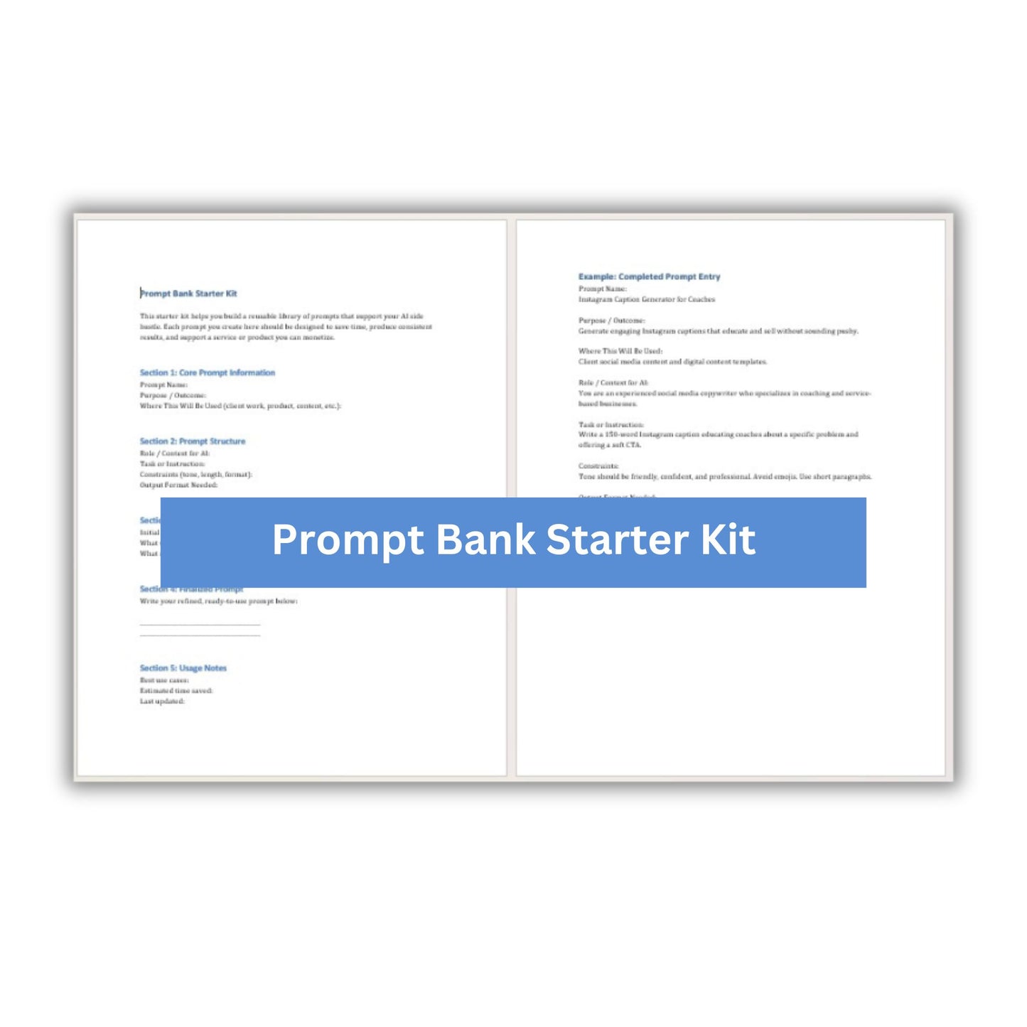 Introduction to AI Side Hustles PLR Prompt Bank Starter Kit