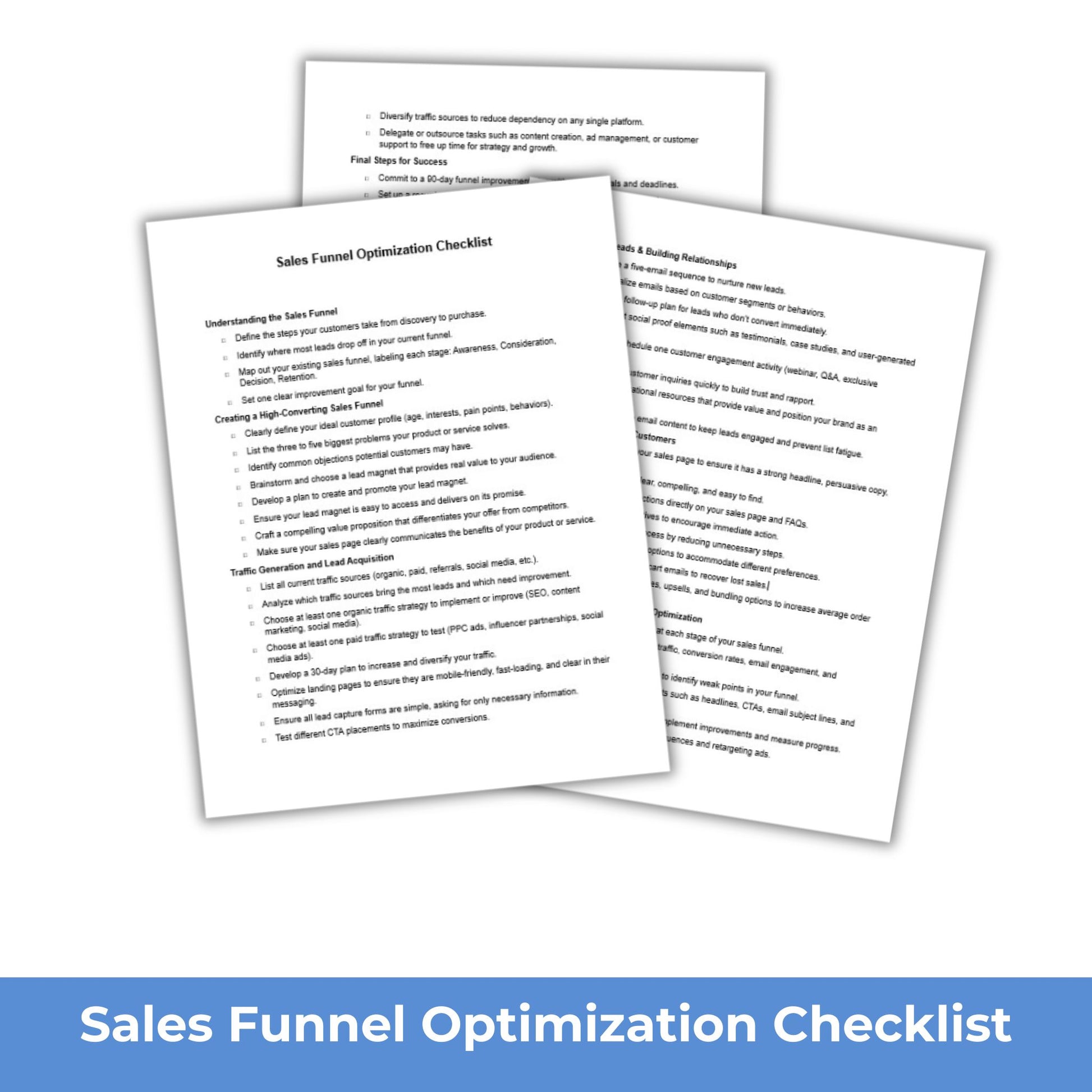 Sales Funnel Optimization PLR Checklist