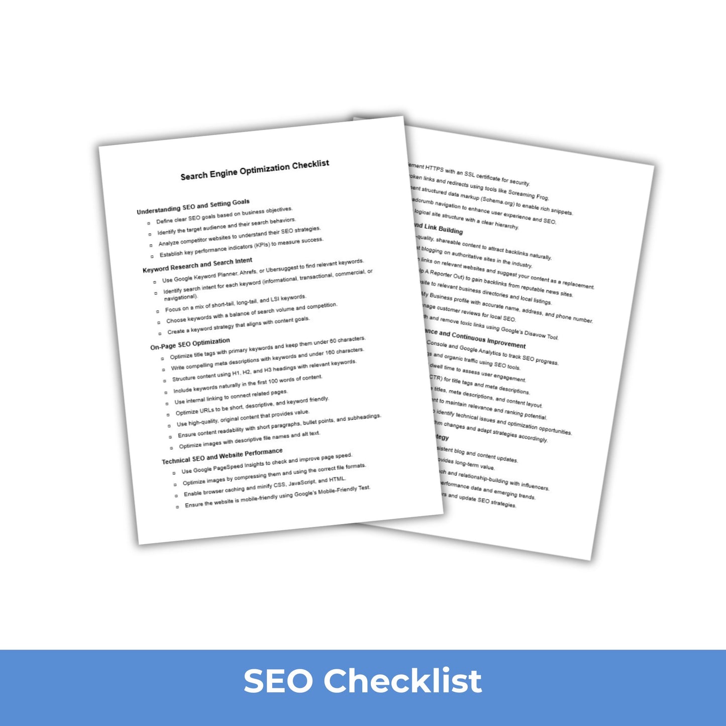search engine optimization plr checklist