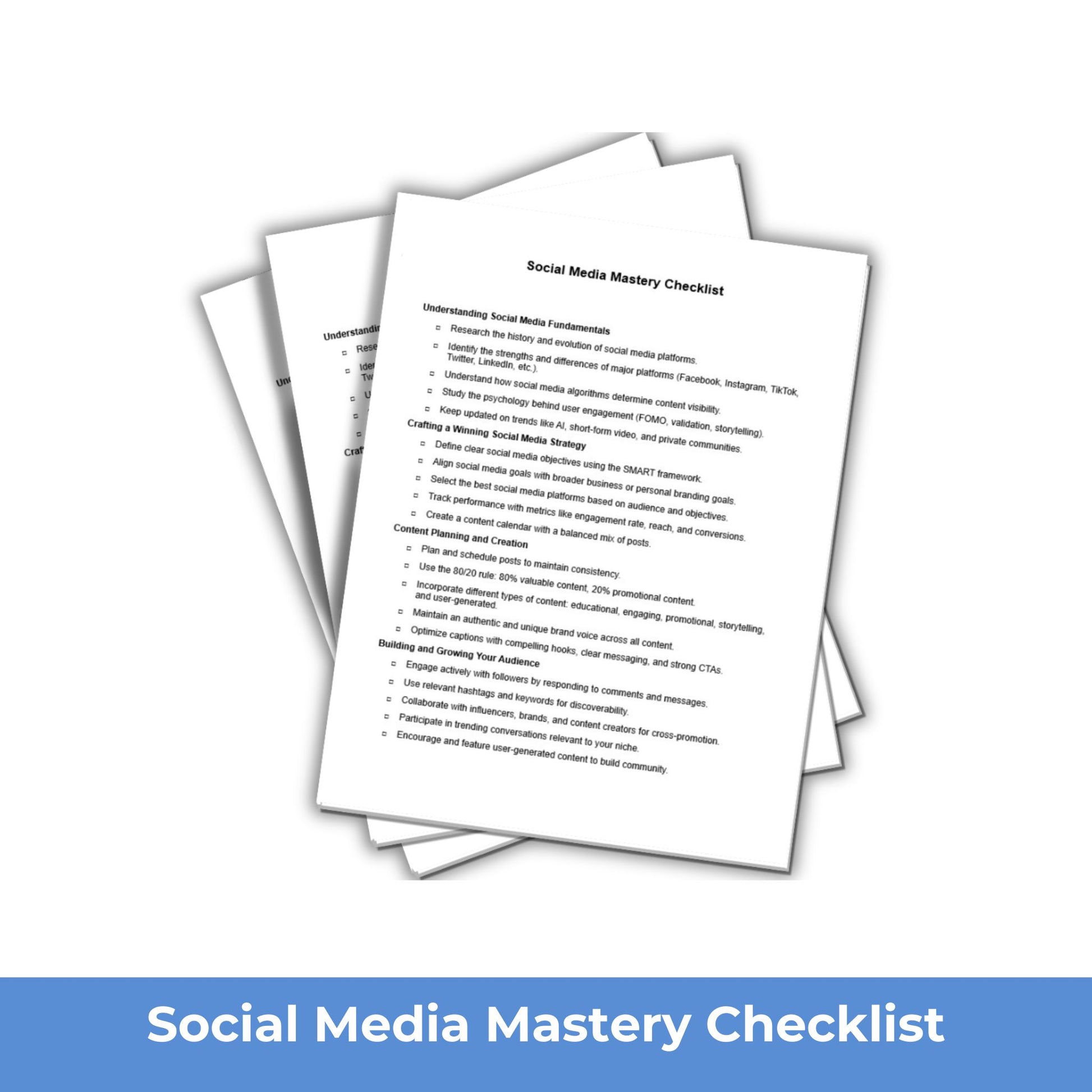 social media mastery checklist plr