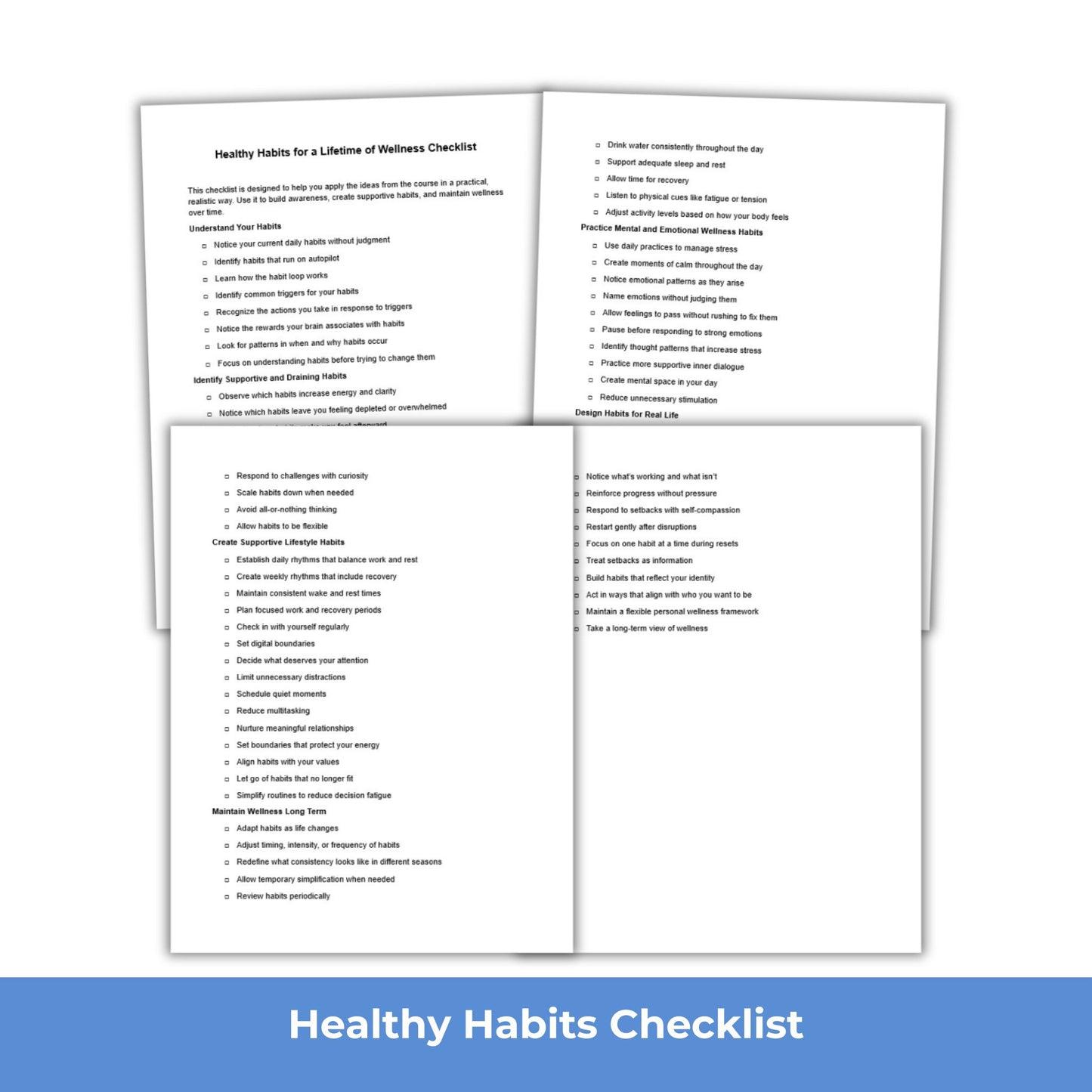 Healthy Habits for a Lifetime of Wellness - PLR Course