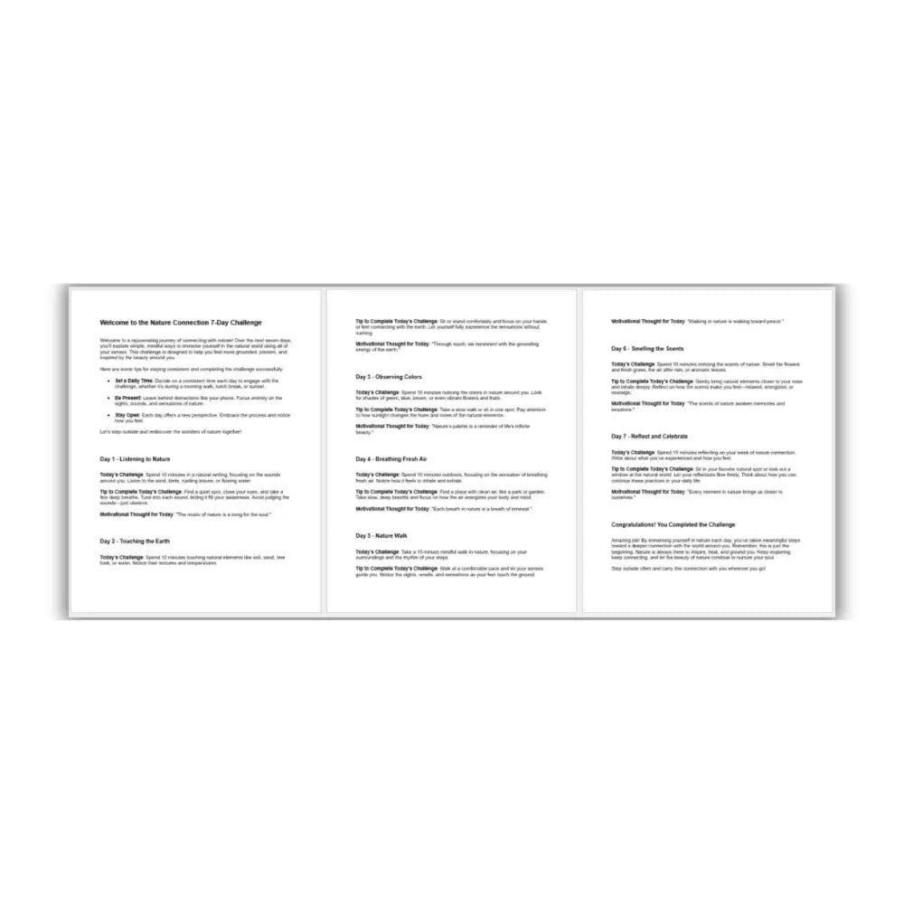 7-Day Connecting with Nature Challenge PLR Reports