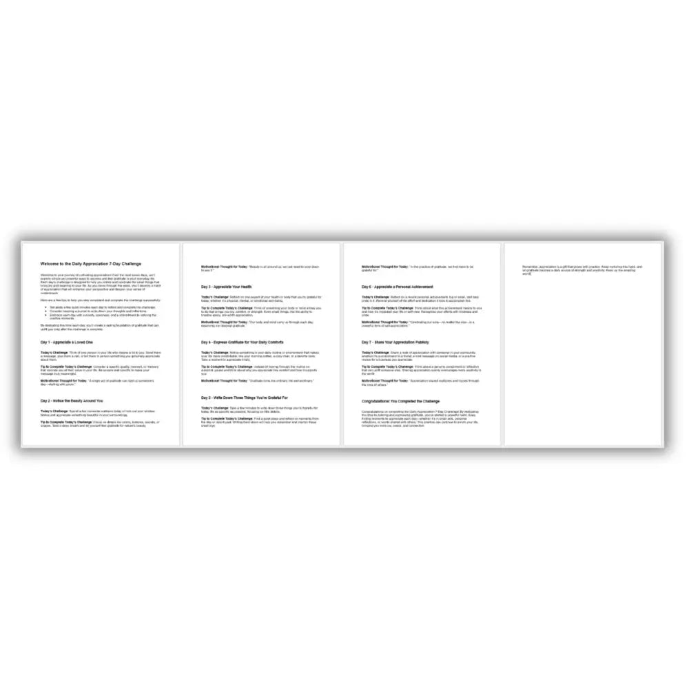 7-Day Daily Appreciation Challenge PLR Reports
