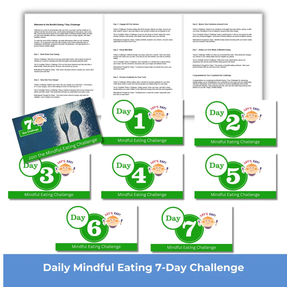7-Day Daily Mindful Eating Challenge PLR Reports