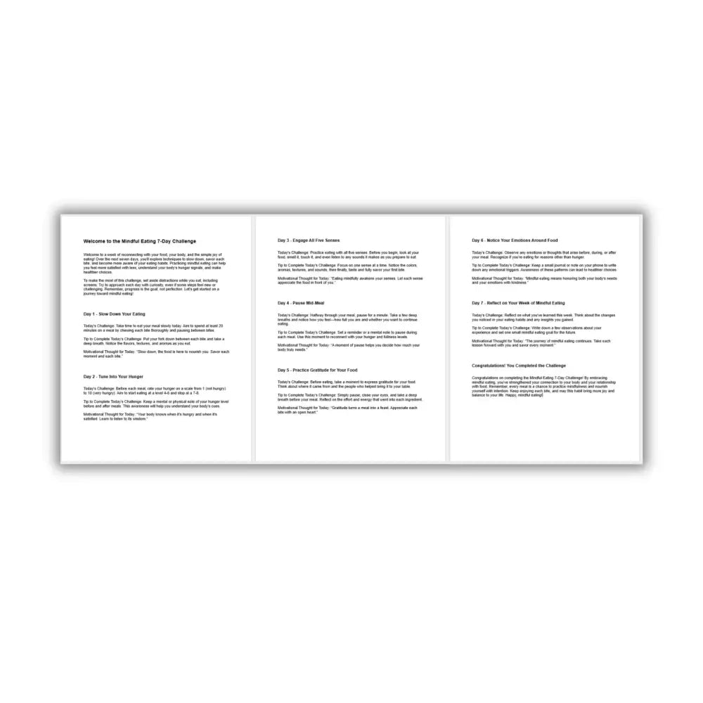 7-Day Daily Mindful Eating Challenge PLR Reports