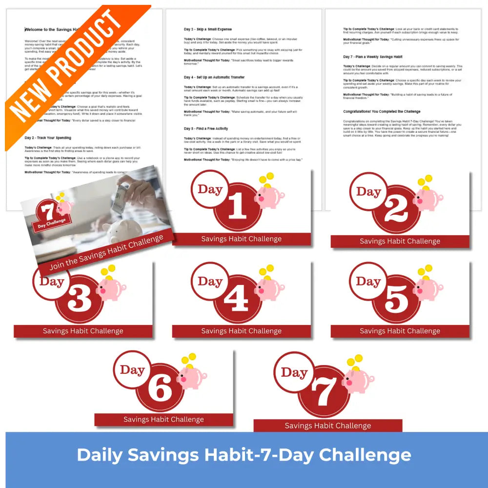 7-Day Daily Savings Habit Challenge PLR Reports