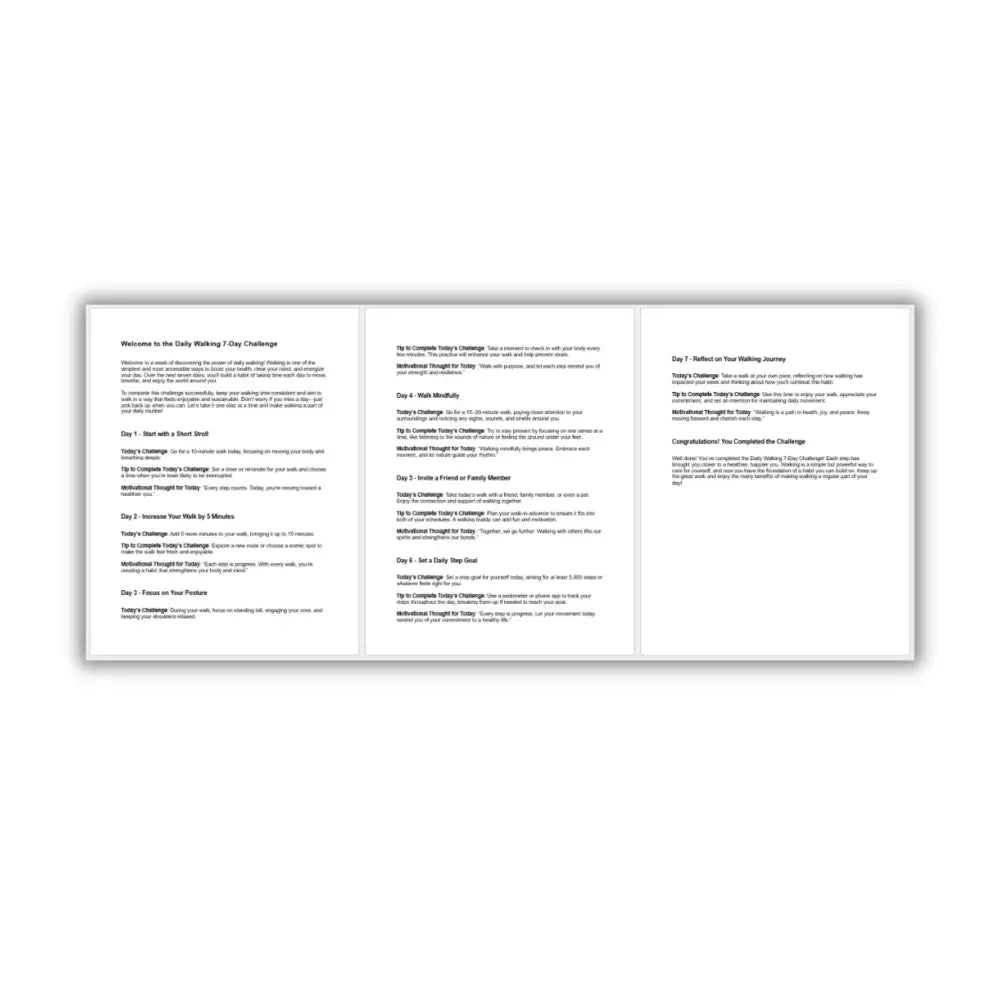 7-Day Daily Walking Challenge PLR Reports