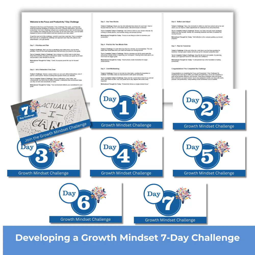 7-Day Developing a Growth Mindset Challenge - PLR PLR Reports