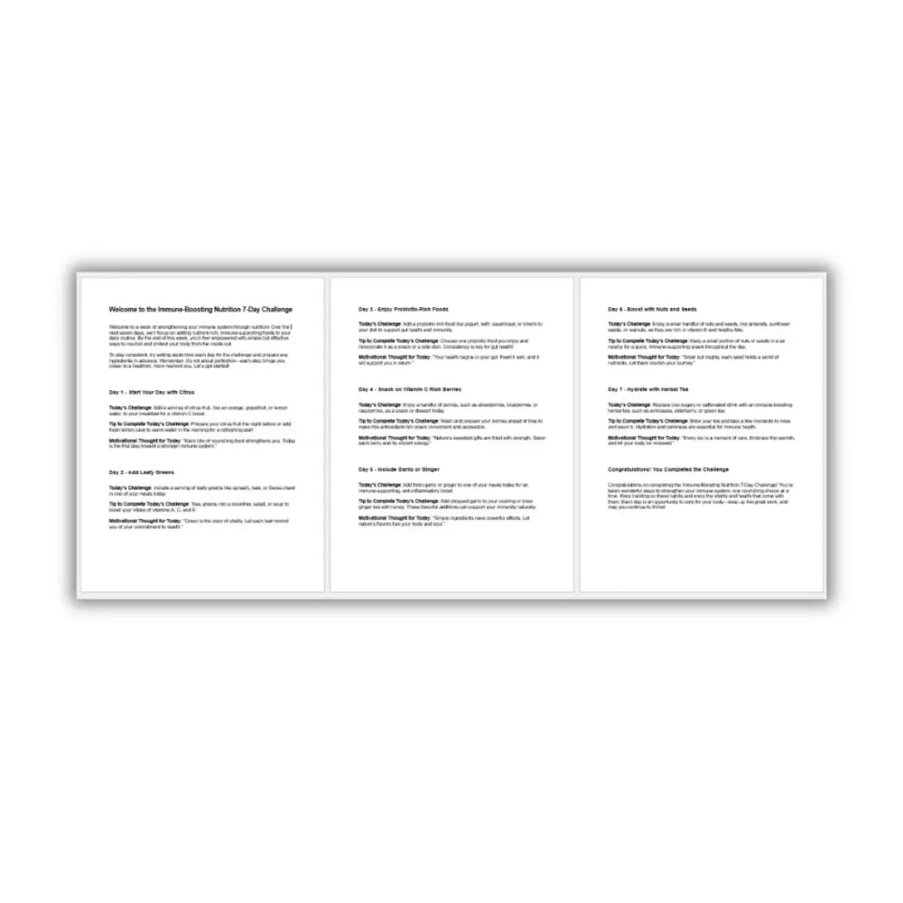 7-Day Immune-Boosting Nutrition Challenge PLR Reports
