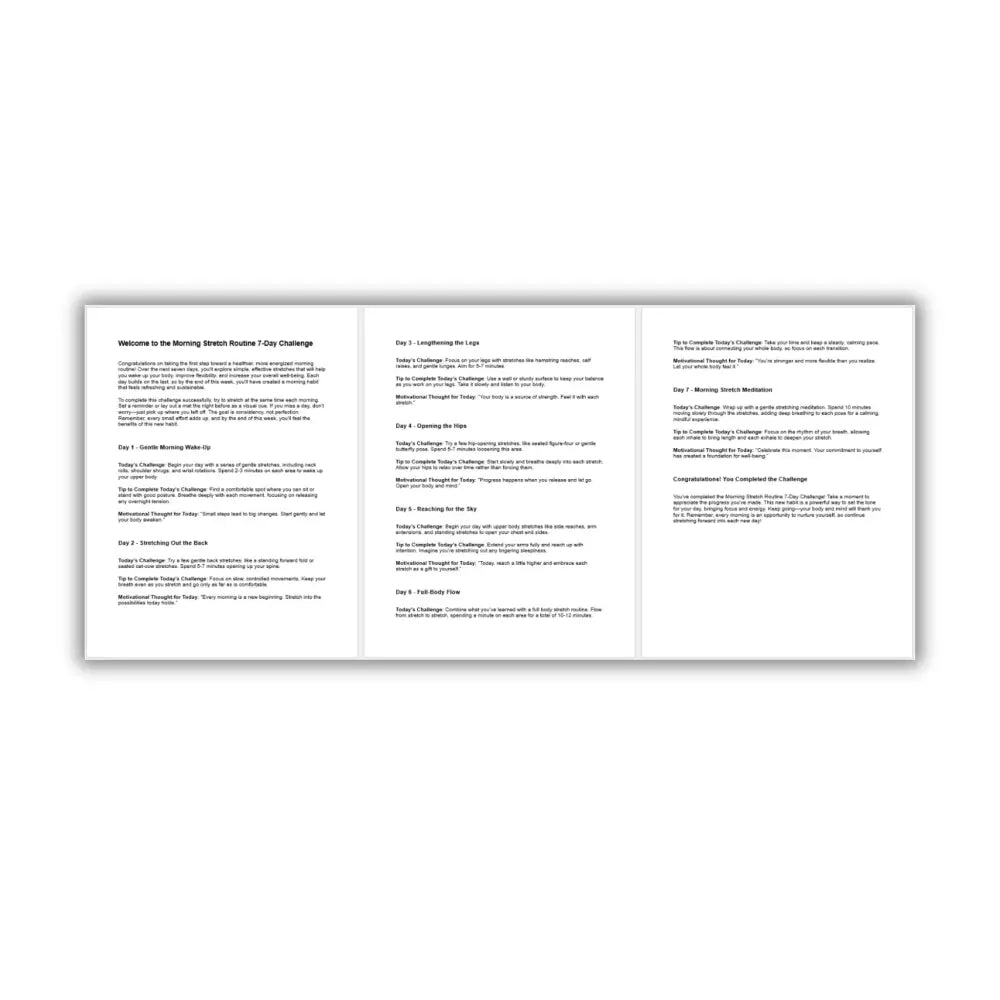 7-Day Morning Stretch Routine Challenge PLR Reports