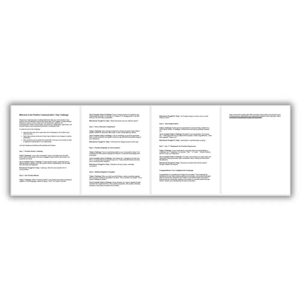7-Day Positive Communication Challenge PLR Reports
