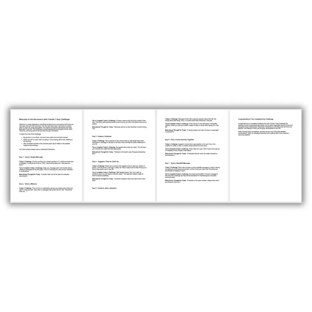 7-Day Reaching Out to Old Friends Challenge PLR Reports