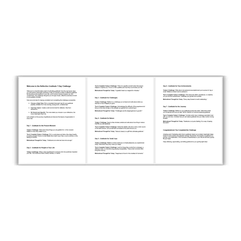 7-Day Reflective Gratitude Challenge PLR Reports