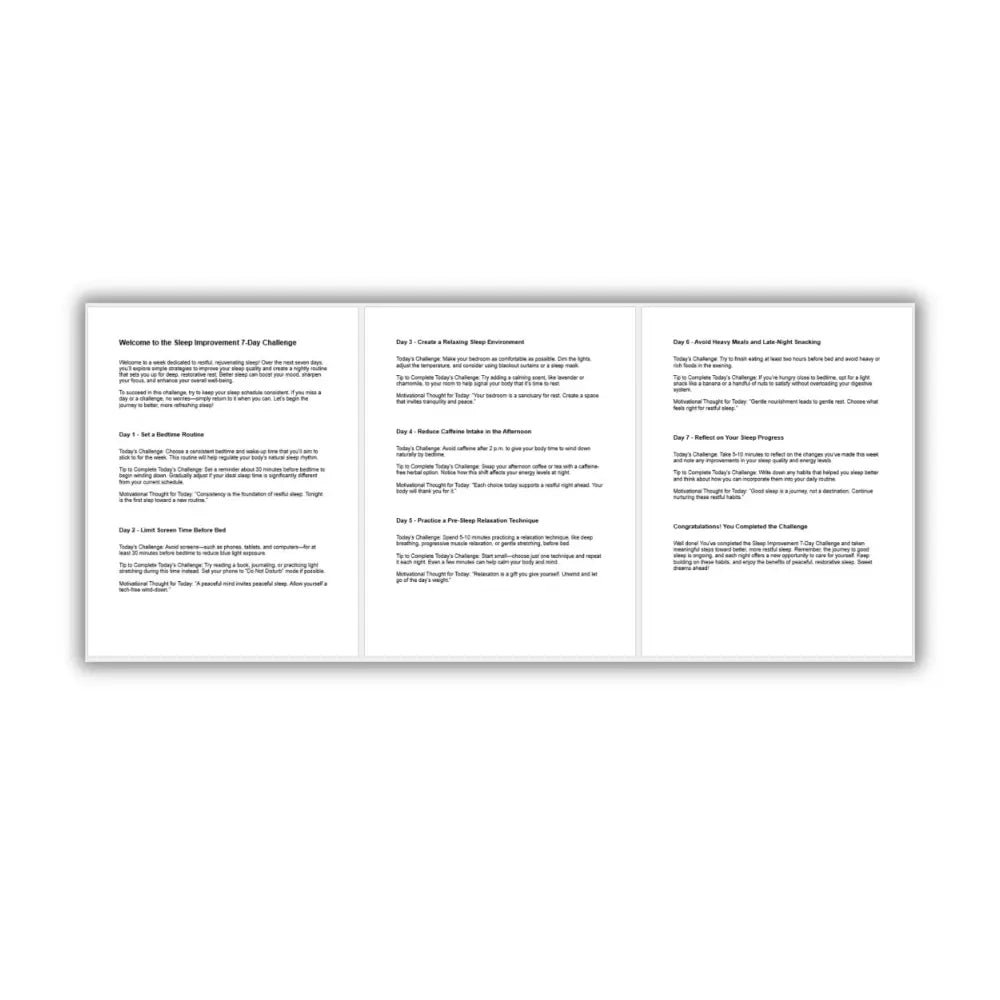 7-Day Sleep Improvement Challenge PLR Reports