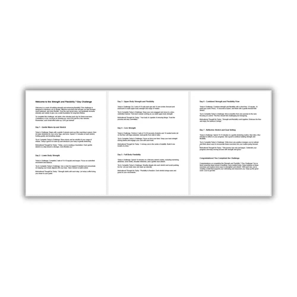 7-Day Strength and Flexibility Challenge PLR Reports