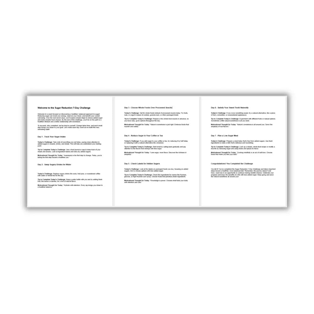 7-Day Sugar Reduction Challenge PLR Reports