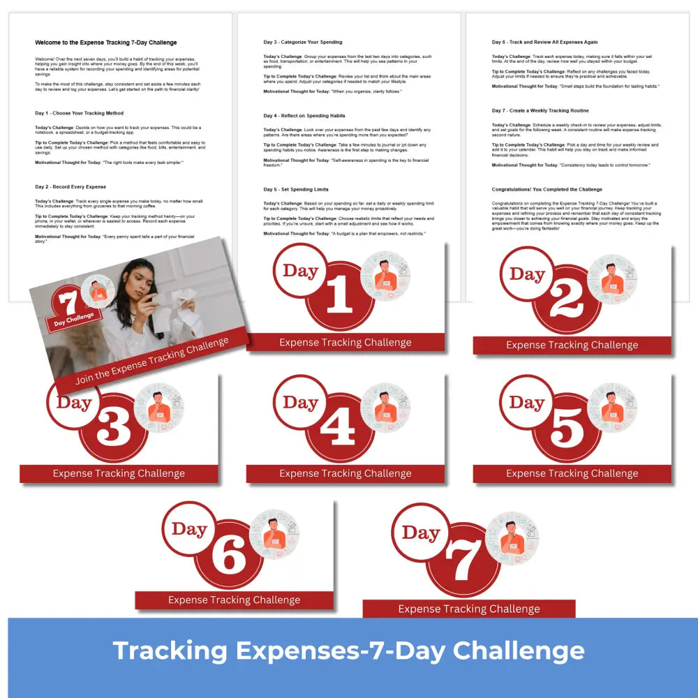 7-Day Tracking Expenses Challenge PLR Reports