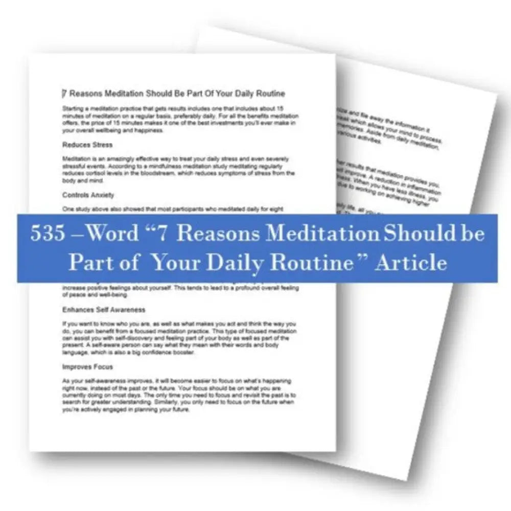 7 reasons meditation should be part of your daily routine plr article