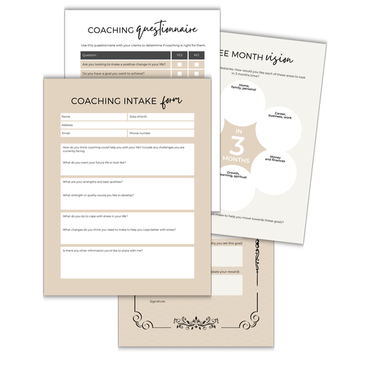 Coaching Session Worksheets Checklists and Questionnaires PLR