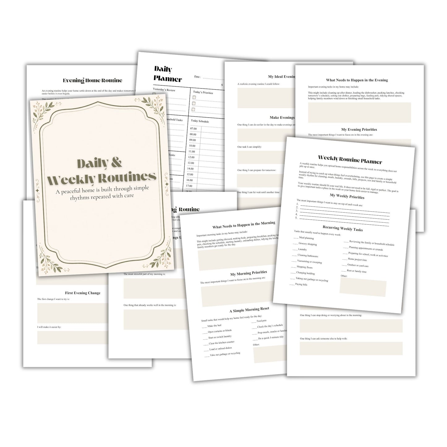 Daily & Weekly Routines PLR Planning Workbook
