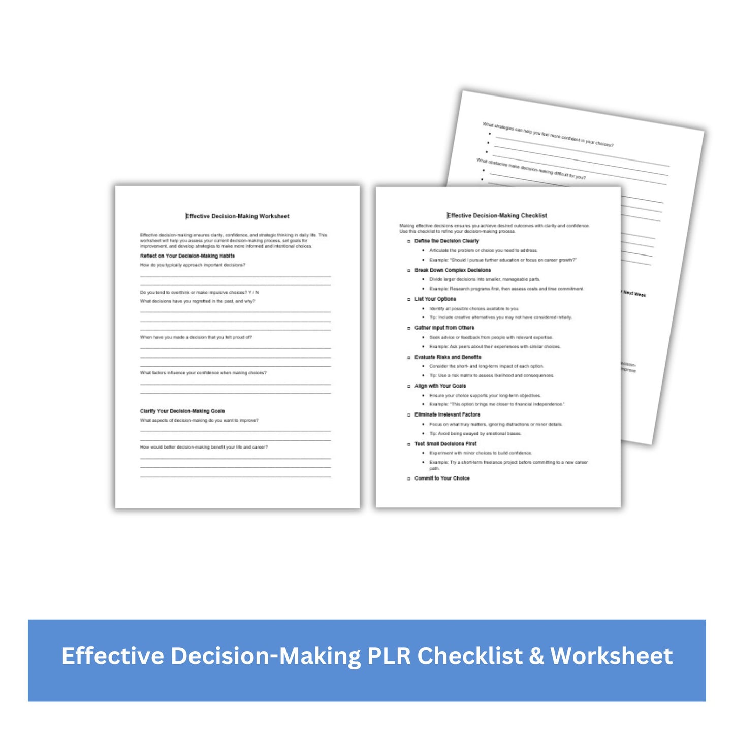 Effective Decision-Making PLR Checklist & Worksheet