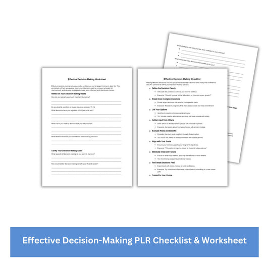 Effective Decision-Making PLR Checklist & Worksheet