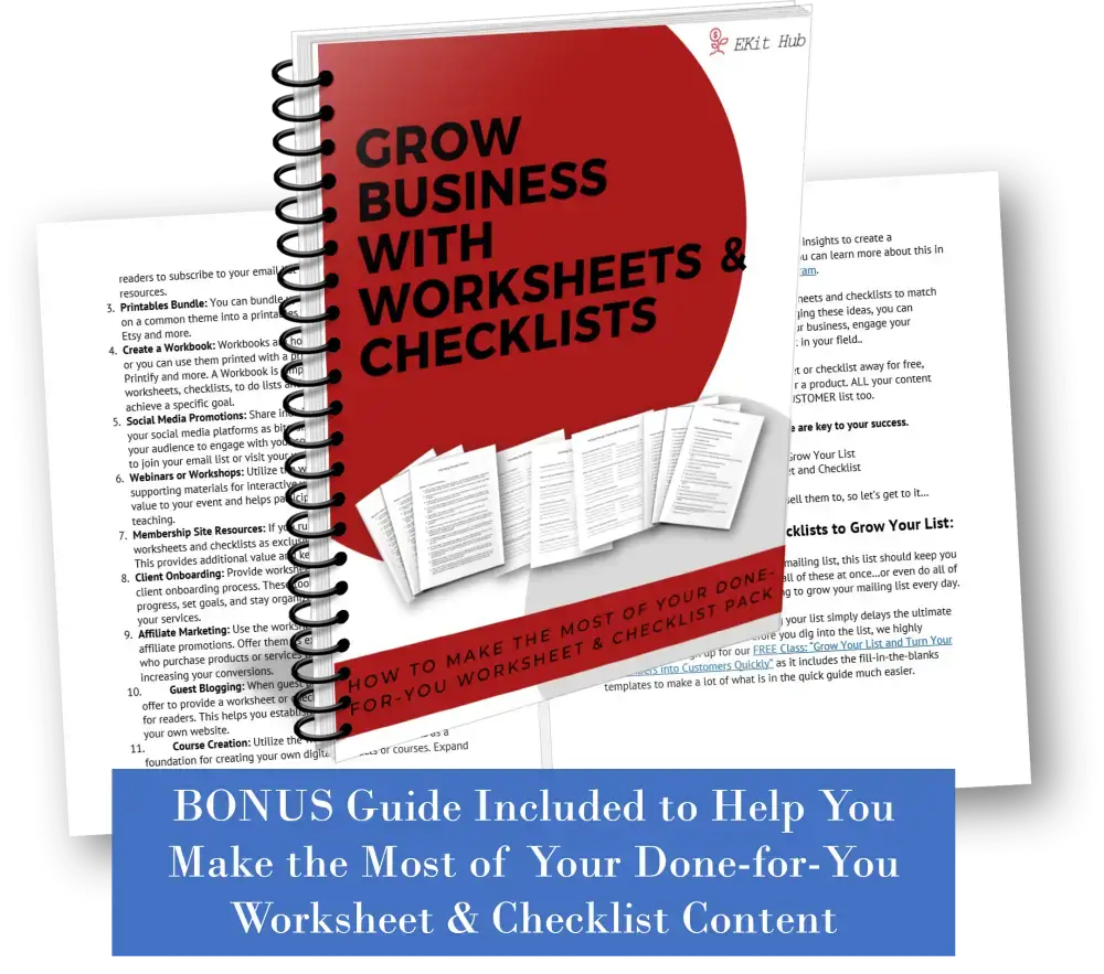 Grow Business with Worksheets and Checklists