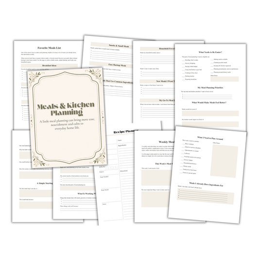 Meals & Kitchen Planning Planning Workbook