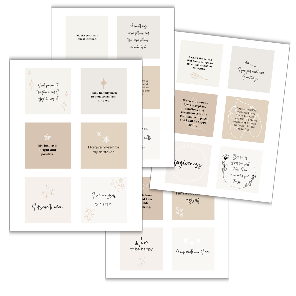PLR Affirmation Card Templates