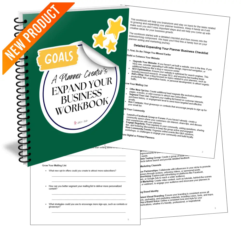 A Planner Creator’s Expand Your Business Workbook - Customizable With Plr Rights Templates