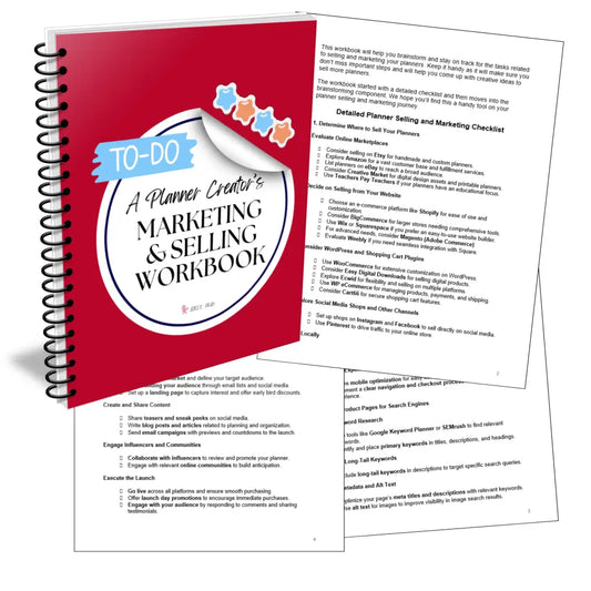 A Planner Creator’s Marketing & Selling Workbook - Customizable With Plr Rights Business Templates