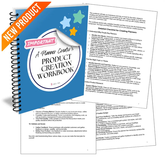 A Planner Creator’s Product Creation Workbook - Customizable With Plr Rights Business Templates