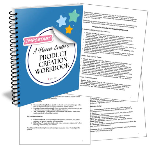 A Planner Creator’s Product Creation Workbook - Customizable With Plr Rights Business Templates