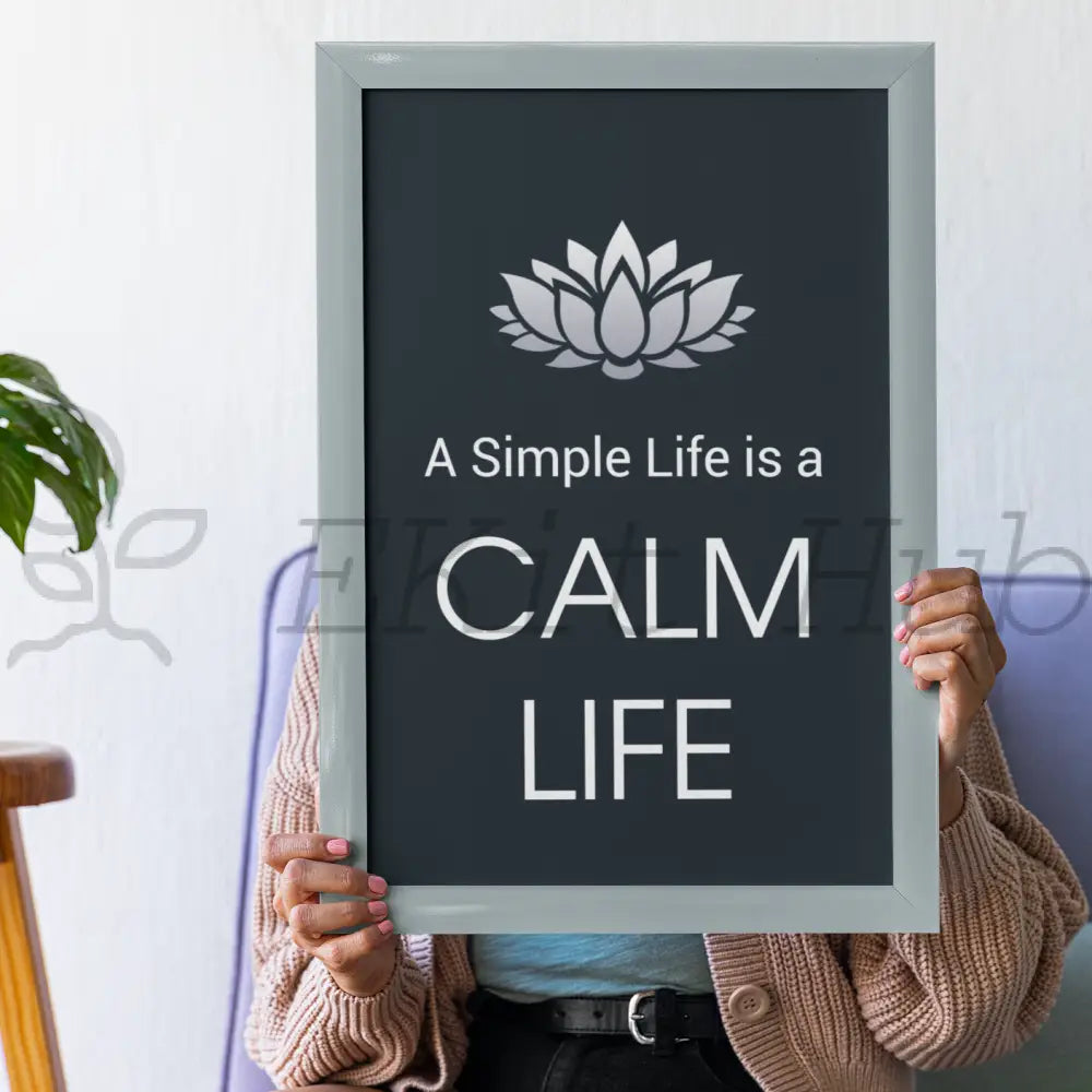 A Simple Life Is A Calm Plr Poster Graphic - For Print-On-Demand Wall Art And More Printable