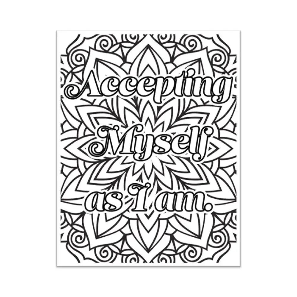 accepting myself as i am private label rights coloring page