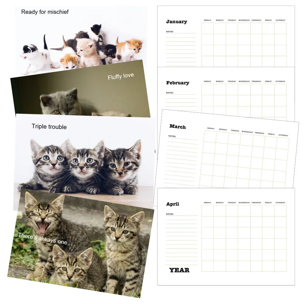 Adorable Kittens Calendar Plr Printable Calendars