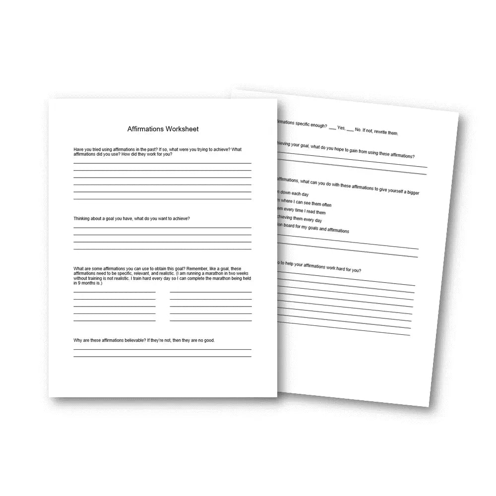 Affirmations and core values printables plr