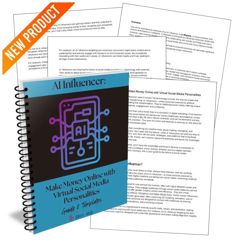 Ai Influencer: Make Money Online With Virtual Social Media Personalities Guide + Templates Business