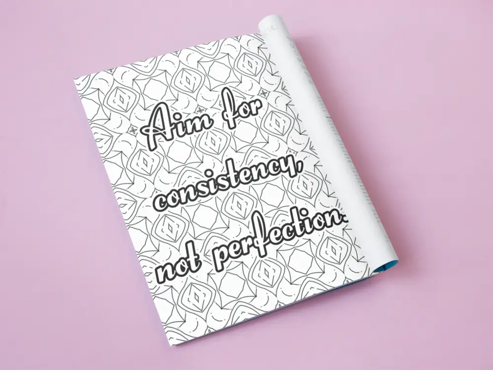 aim for consistency not perfection plr printable coloring page