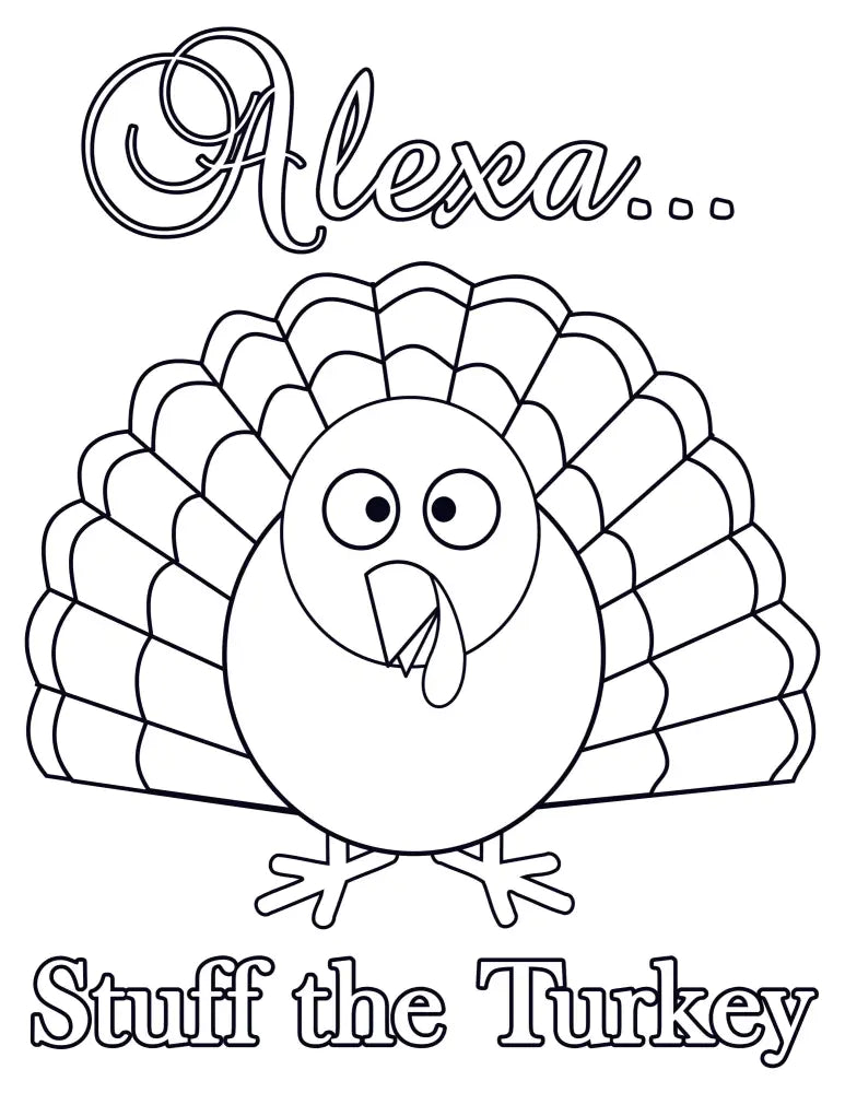 ’Alexa... Stuff The Turkey’ Plr Coloring Page Pages