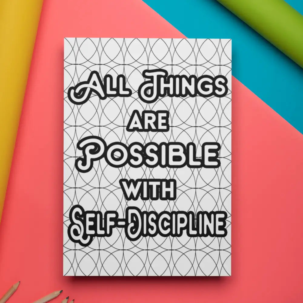 All Things Are Possible With Self-Discipline Plr Coloring Page Pages